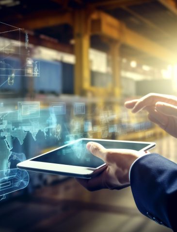man-suit-holds-tablet-with-screen-that-says-future-industry man-suit-holds-tablet-with-screen-that-says-future-industry